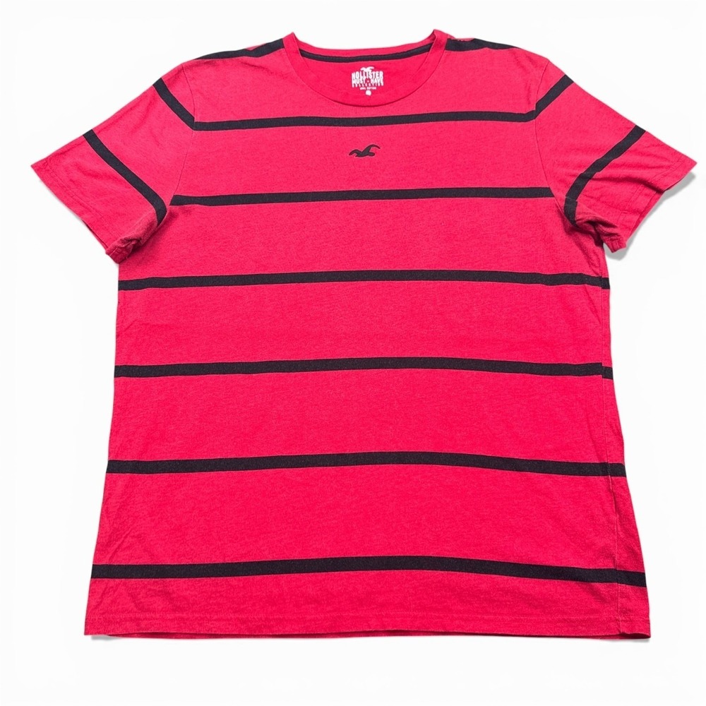 Vintage Y2K Hollister T Shirt Must‎ Have Mens Size XL Red Striped Bird Logo